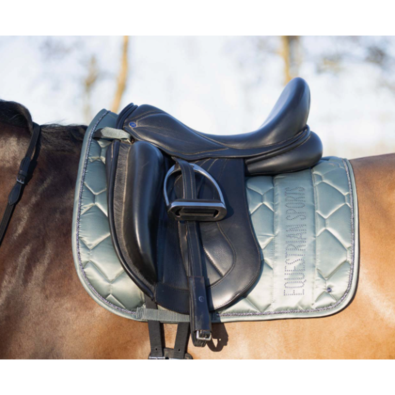 QHP Gloss Saddle Pad - Olive-1